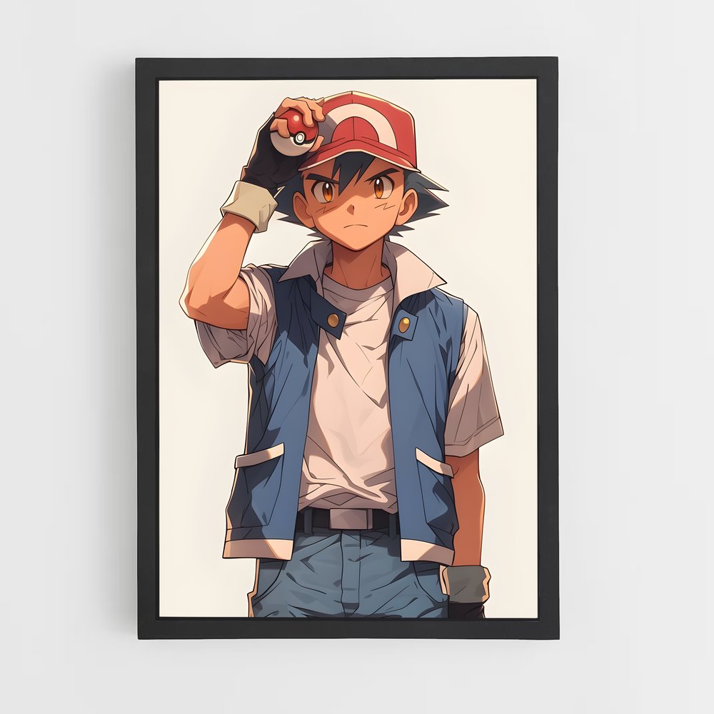Poster Ash le Pionnier – affiche Pokemon (vue 2)